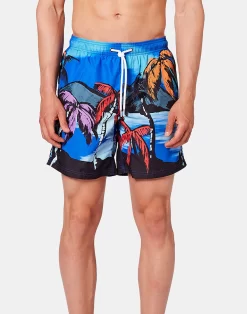 Sundek COSTUME DA BAGNO LUNGHEZZA MEDIA VITA ELASTICATA STAMPA PALME