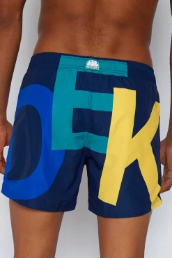 Sundek COSTUME DA BAGNO STAMPA MACRO LOGO -Moda Sconto MAN BOARDSHORT PRINTEDBOARDSHORT NAVY M723BDRT41M 0071M 4