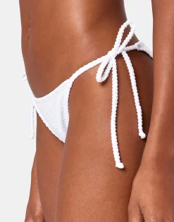 Sundek ANITA - SLIP JACQUARD CON FIANCHI REGOLABILI -Moda Sconto WOMAN BIKINIBOTTOM LACESBOTTOM WHITE GW206KBL6600 00600 16