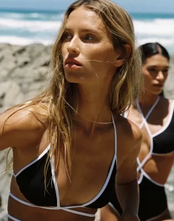 Sundek TOP A TRIANGOLO CON LACCI