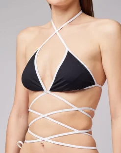 Sundek TOP A TRIANGOLO CON LACCI -Moda Sconto WOMAN BIKINITOP BIKINITOP WHITE01 GW444KTL7300 00401 6