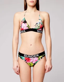 Sundek AIDA TOP A TRIANGOLO CON BANDA LOGATA E STAMPA BORA BORA