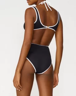 Sundek COSTUME INTERO CON LACCI 6 Sundek COSTUME INTERO CON LACCI -Moda Sconto WOMAN SWIMSUIT SWIMSUIT BLACK01 GW471KSL7300 00401 2