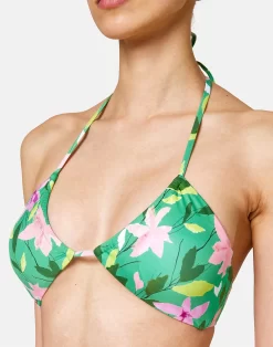 Sundek TOP A FASCIA REGOLABILE -Moda Sconto woman beachwear laces top bright green GW329KTL36F8 280F8 4